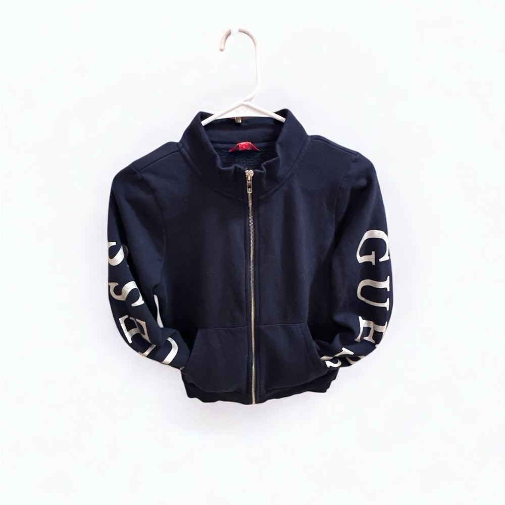 GUESS Blue Zip-Up Sweater